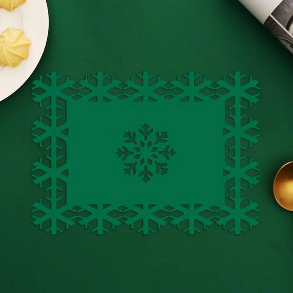 Premium Cítil Tácky Slávnostné Snowflake Tácky Veselé Vianoce Stolný Podložky Odolné Opakovane Jedlo Dekorácie pre Radostné