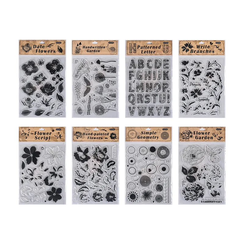 Retro Abstraktné Jasné Známky Vintage Silikónové Pečiatky pre DIY Scrapbooking/Karty Žarty Dekorácie Dodávky Gumové Pečiatky 18x14cm