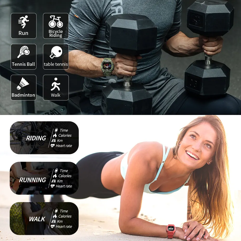 Smart Hodinky LOKMAT Tichom Multi Šport Fitness Mužov Sledovanie Krvného Tlaku IP68 Zdravie Monitor Hodiny Pre Android Ochranný Film